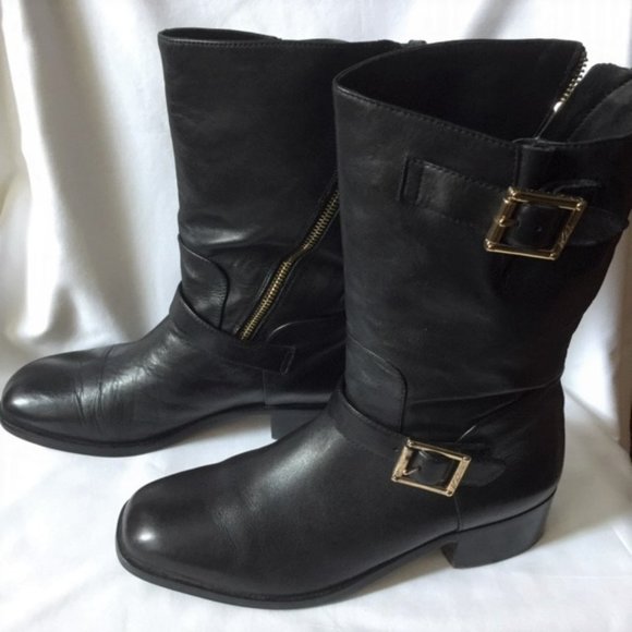 Vince Camuto Shoes - VINCE CAMUTO SIGNATURE Motorcycle Black Zipper Boot